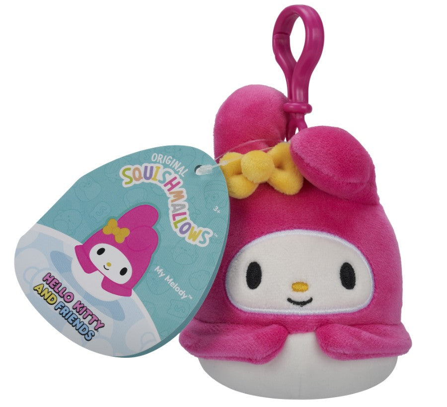 Squishmallows Clip-On 3.5 Inch Hello Kitty - My Melody