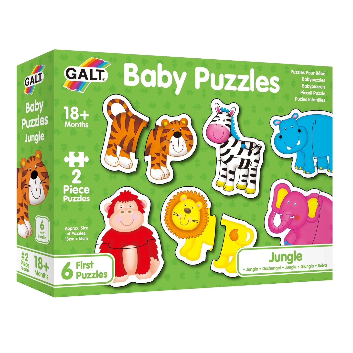 Galt Baby Puzzles Jungle 6 x 2pc Puzzle