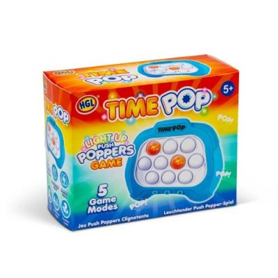 Time Pop Light Up Push Popper Game Blue
