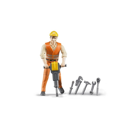 Bruder B-World Construction Worker with Accessories 60020 1:16 Scale
