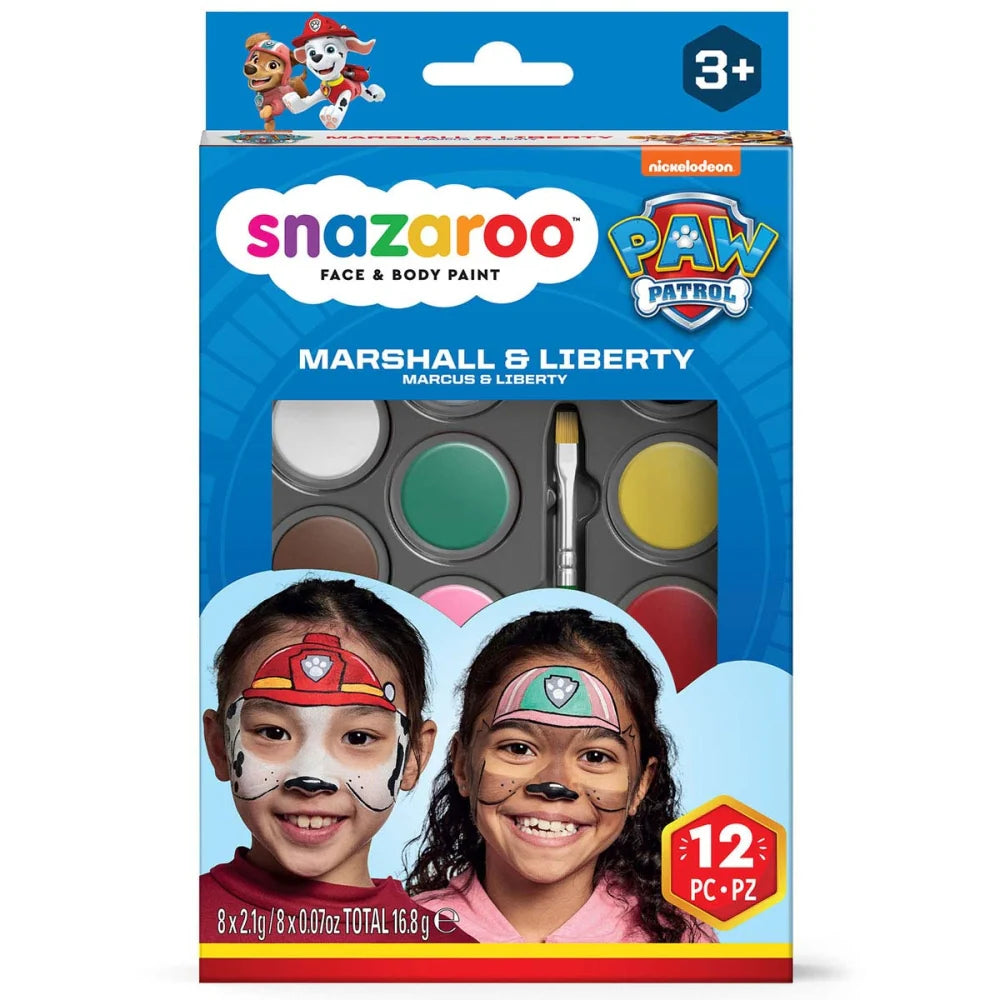 Snazaroo Marshall & Liberty Face Paint Set with 8 Colour Pads & Brush