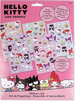 5 Piece Sticker Sheet Set Hello Kitty and Friends