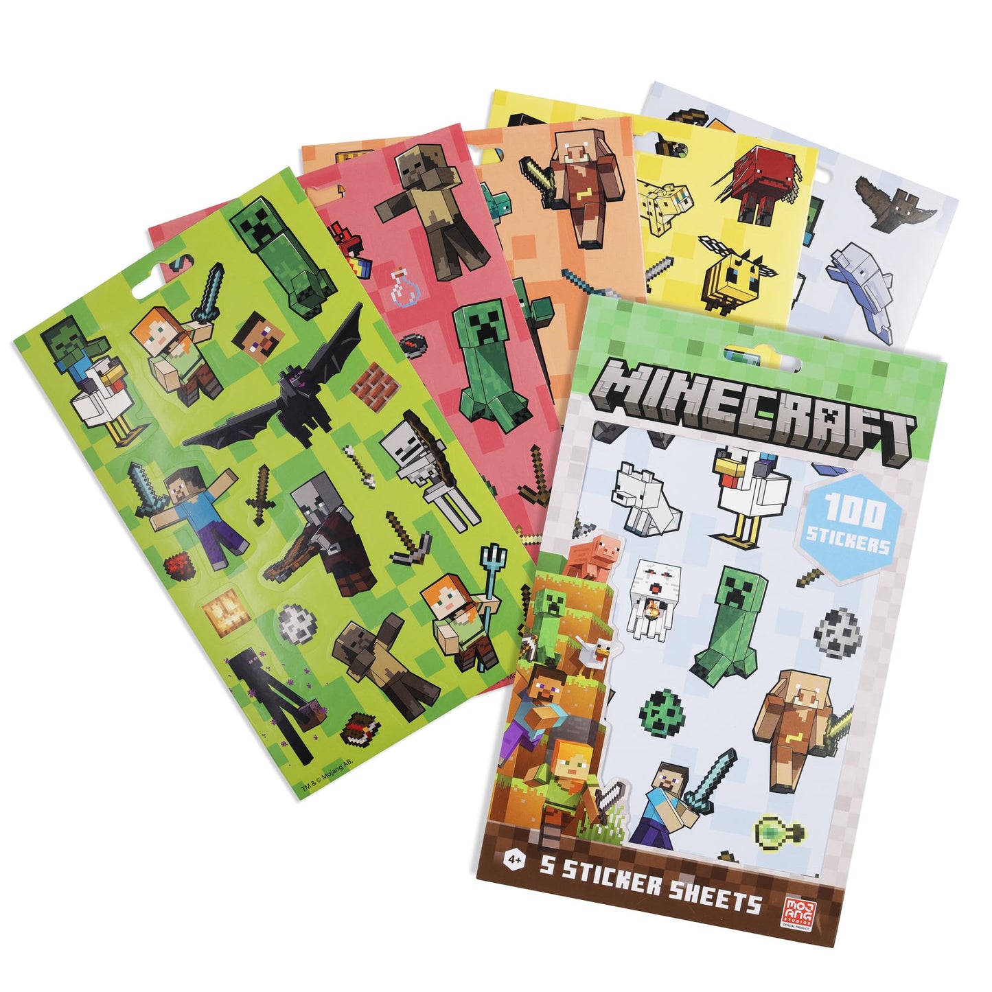 5 Piece Sticker Sheet Set Minecraft