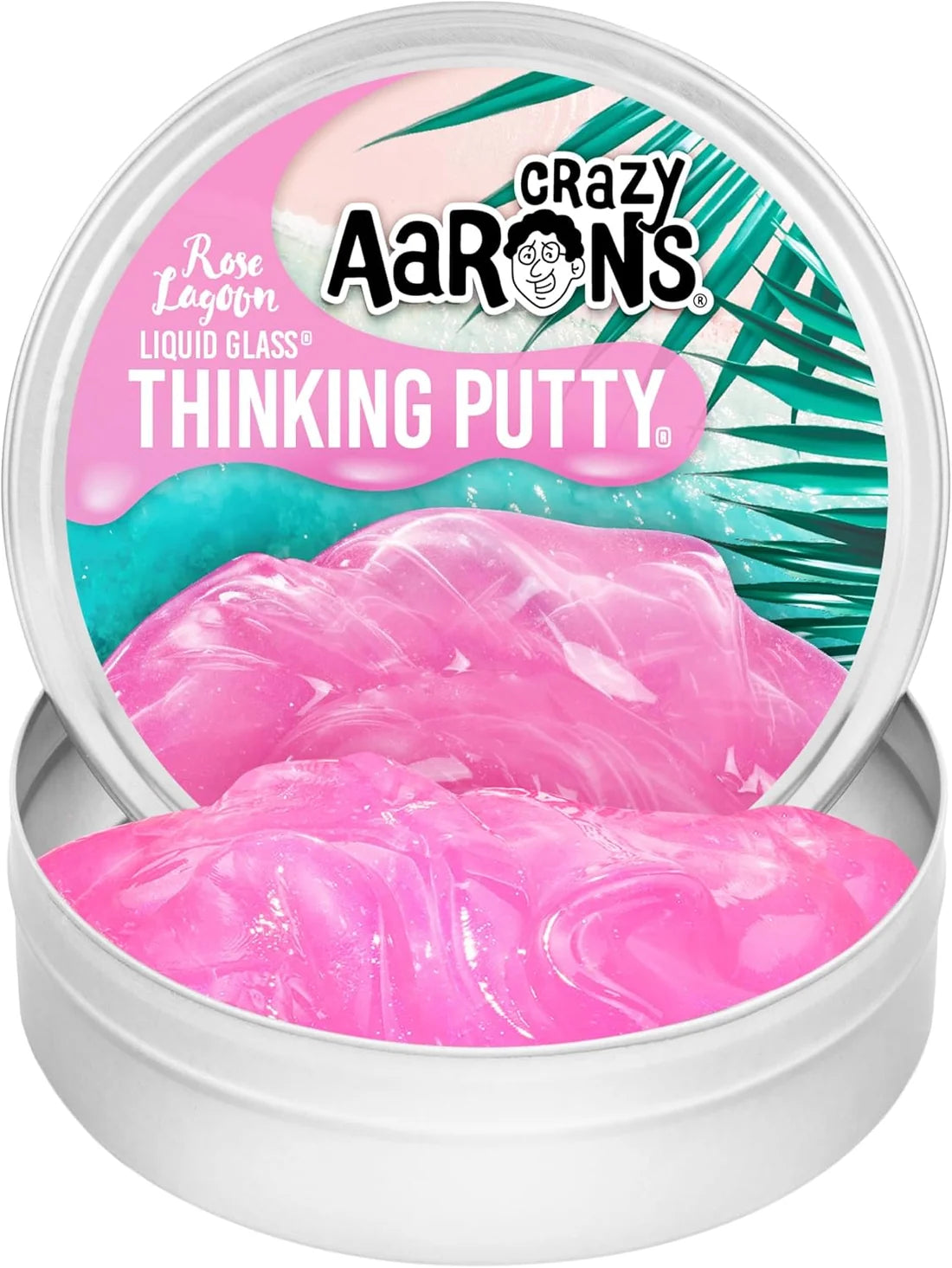 Crazy Aaron's Thinking Putty 3.5" Liquid Color Rose Lagoon