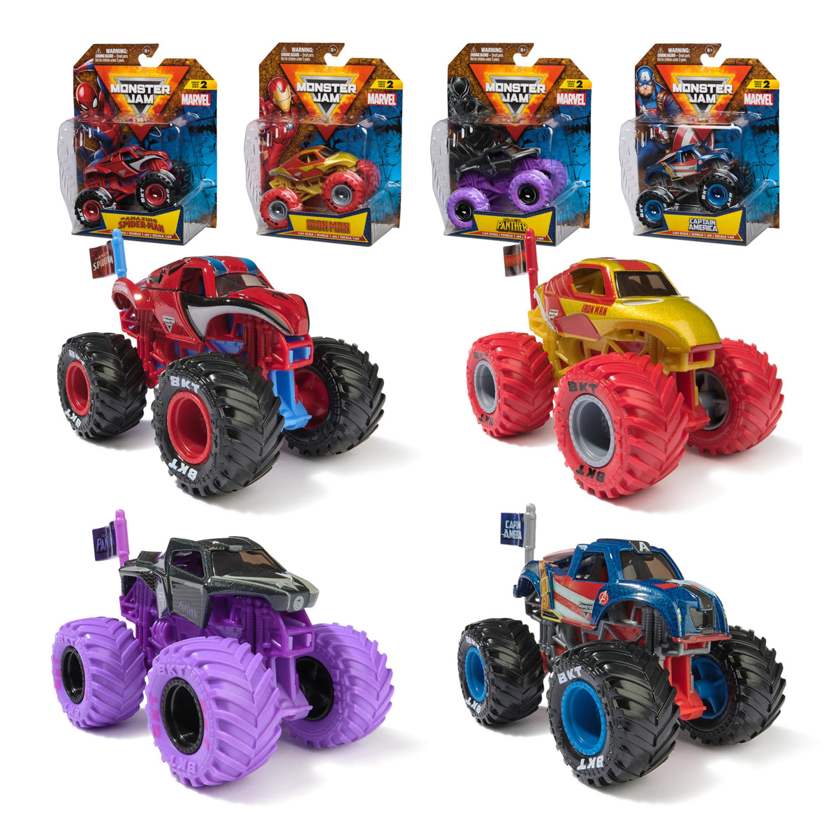 Monster Jam Marvel Single Pk 1:64 Scale