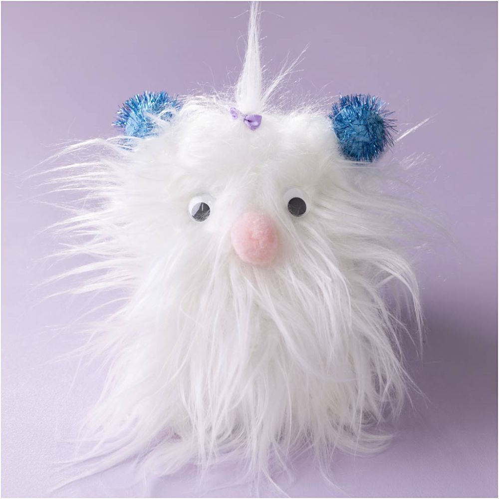 Mini Craft Kit Sewing Fluffy White Monster