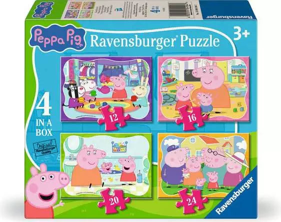 Peppa Pig 4 in a Box Ravensburger Jigsaws 12/16/20/24pc