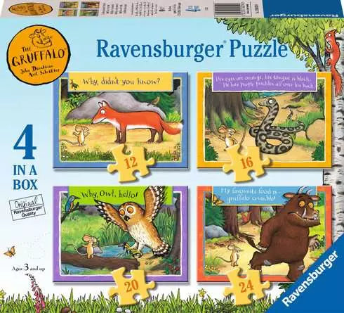 The Gruffalo 4 in a Box Ravensburger Jigsaws 12/16/20/24pc