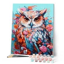 Paint By Numbers Colourful Owl in Bloom Rolled Canvas