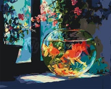 Paint By Numbers Sunlit Fishbowl Rolled Canvas