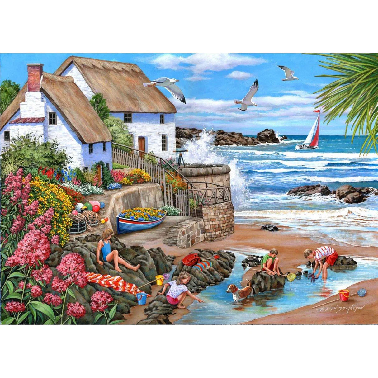 Seasprays Cottages 1000pc House of Puzzles Jigsaw