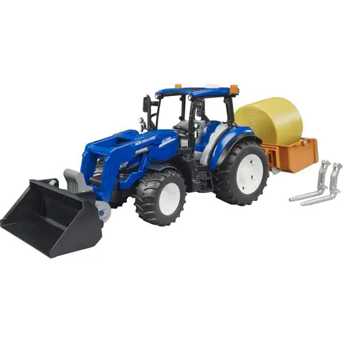 Bruder New Holland T5.120 with Front-loader, Transport Box & Forks