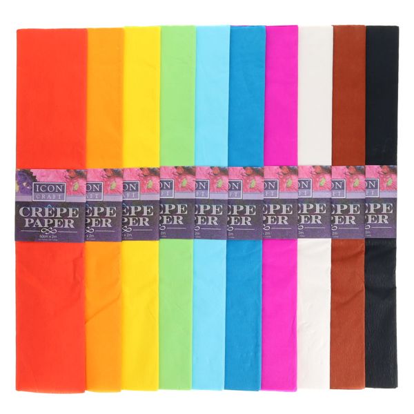 Crepe Paper Assorted Col Pk 10