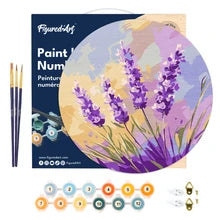 Paint by Numbers on Wood Slice - Lavander