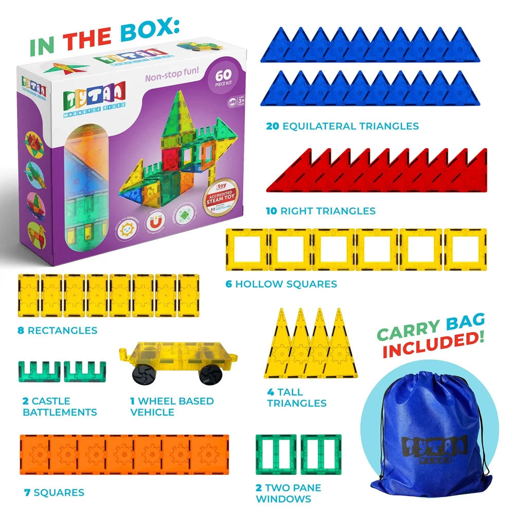 Tytan Magnetic Tiles 60pc Playset S1