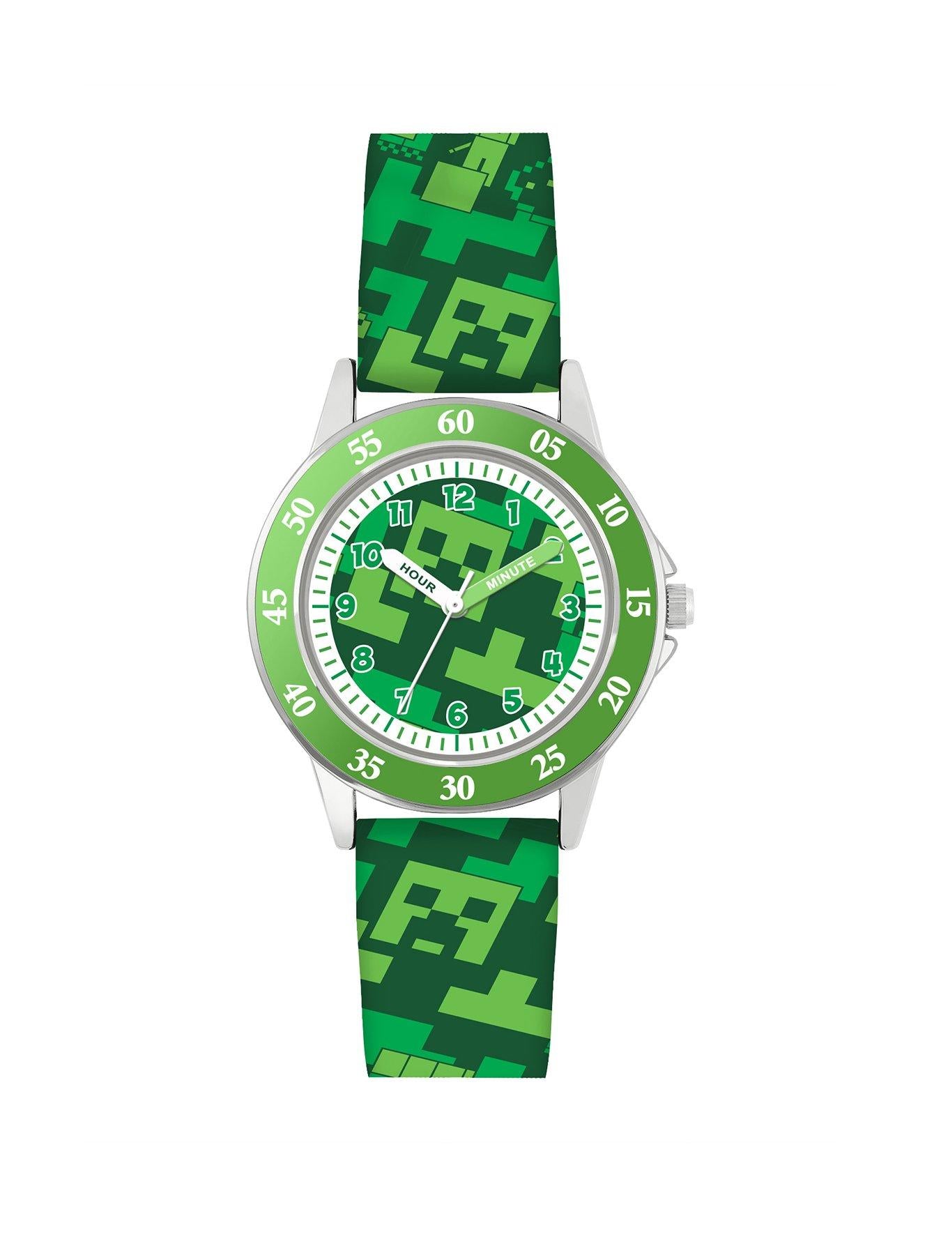 Minecraft Creeper Fabric Strap Time Teacher Watch