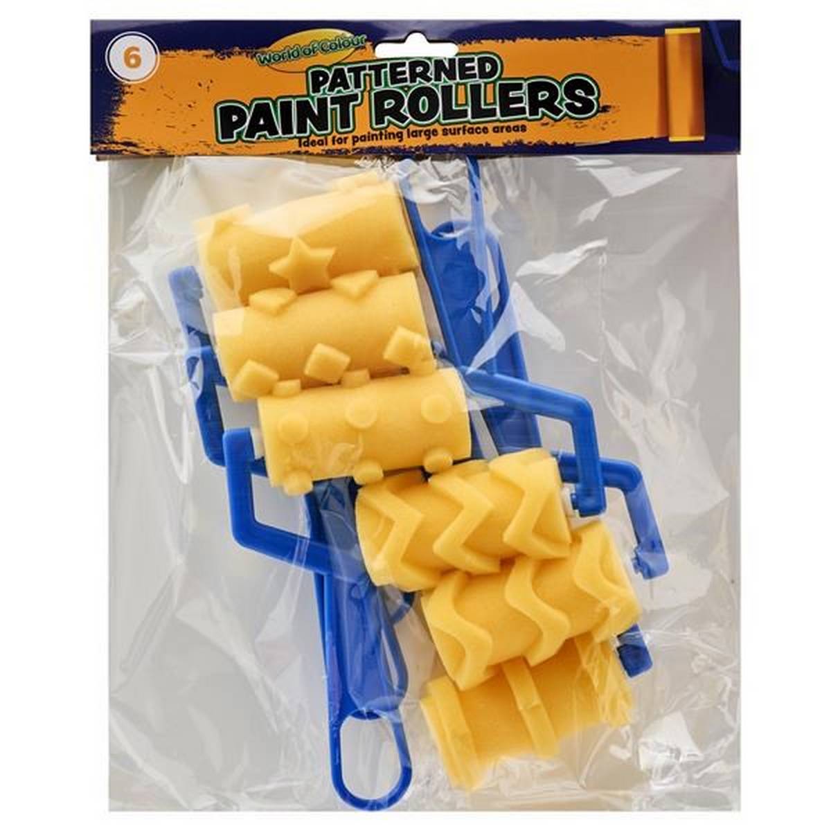 Patterned Paint Rollers Pk 6