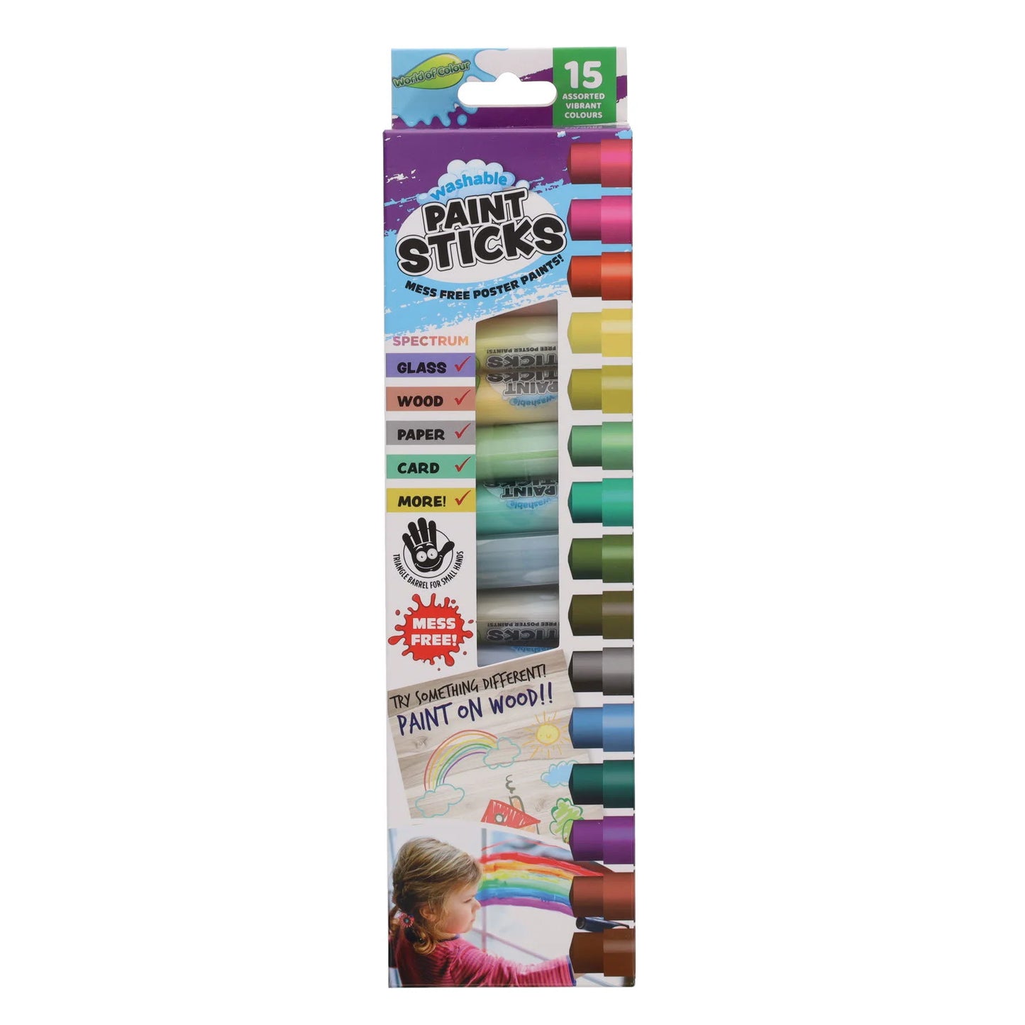 WOC - 15 Pk Washable Paint Sticks - Spectrum