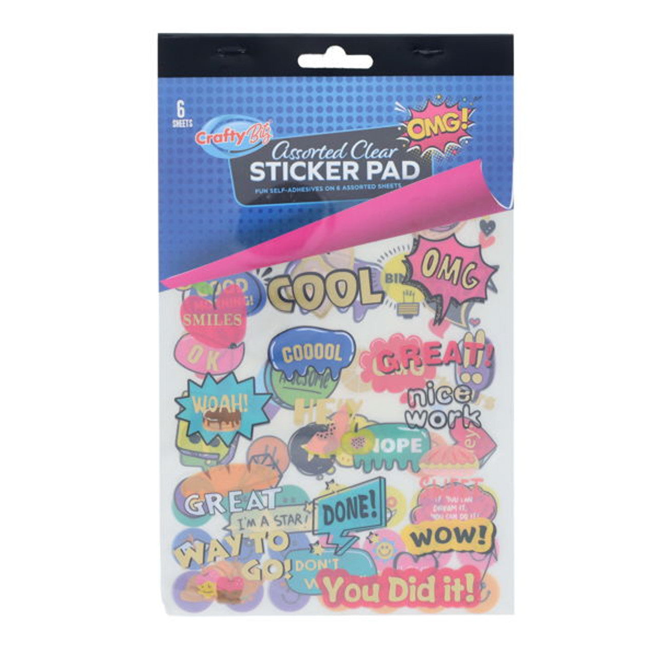 Assorted Clear Sticker Pad