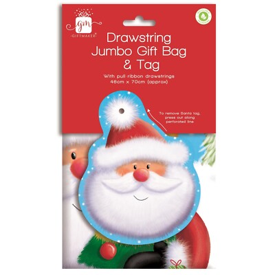 Drawstring Jumbo Sack 70cm Santa