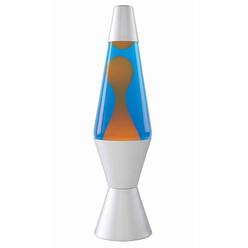 The Original Lava Brand - Classic Lava Lamp - Orange/Blue/Aluminium - 14.5inch