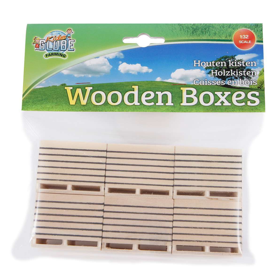 Wooden Potato Box 6pk 1:32 Scale