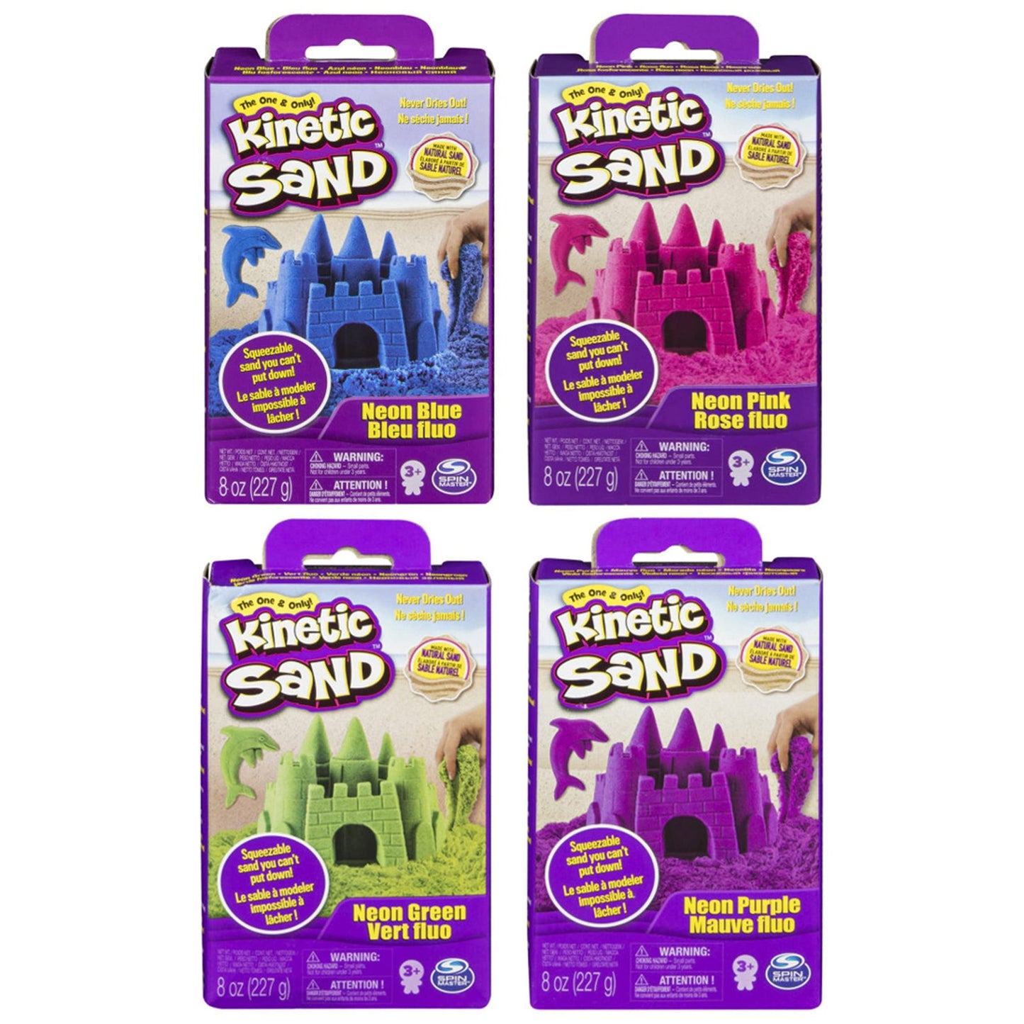 Kinetic Sand 8oz Neon Sandbox Set Assorted