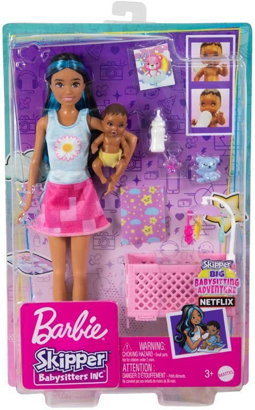 Barbie Skipper Sleepy Baby Blue Hair