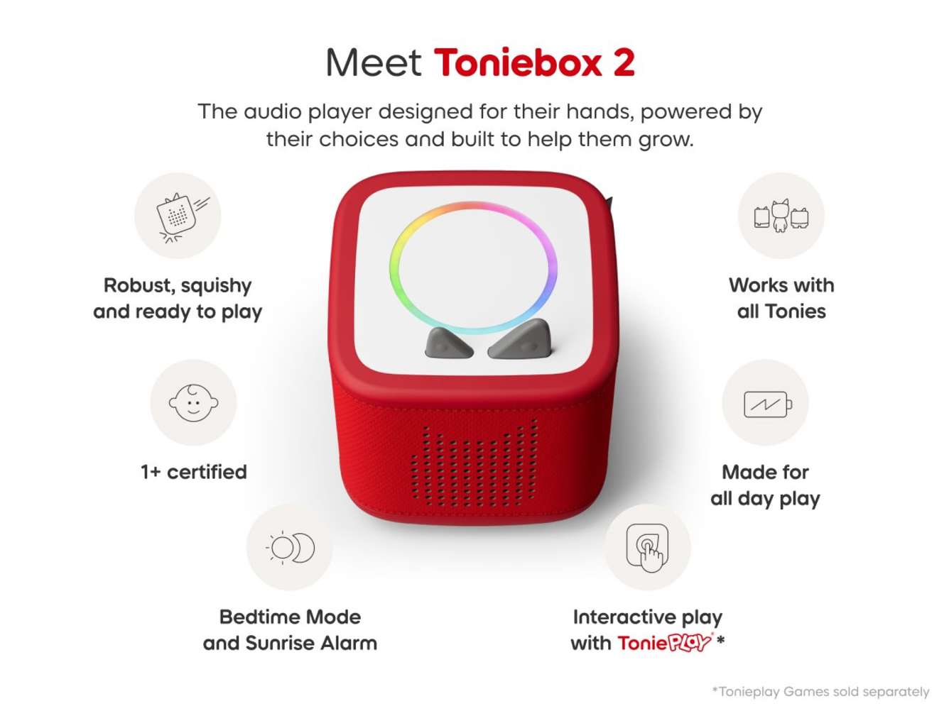Tonies Toniebox 2 Sunset Red Starter Set