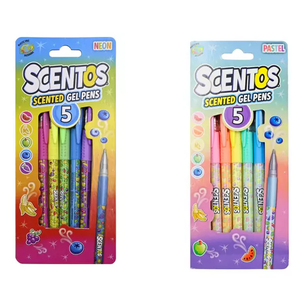Scentos 5 Scented Gel Pens Assorted Pastel/Neon