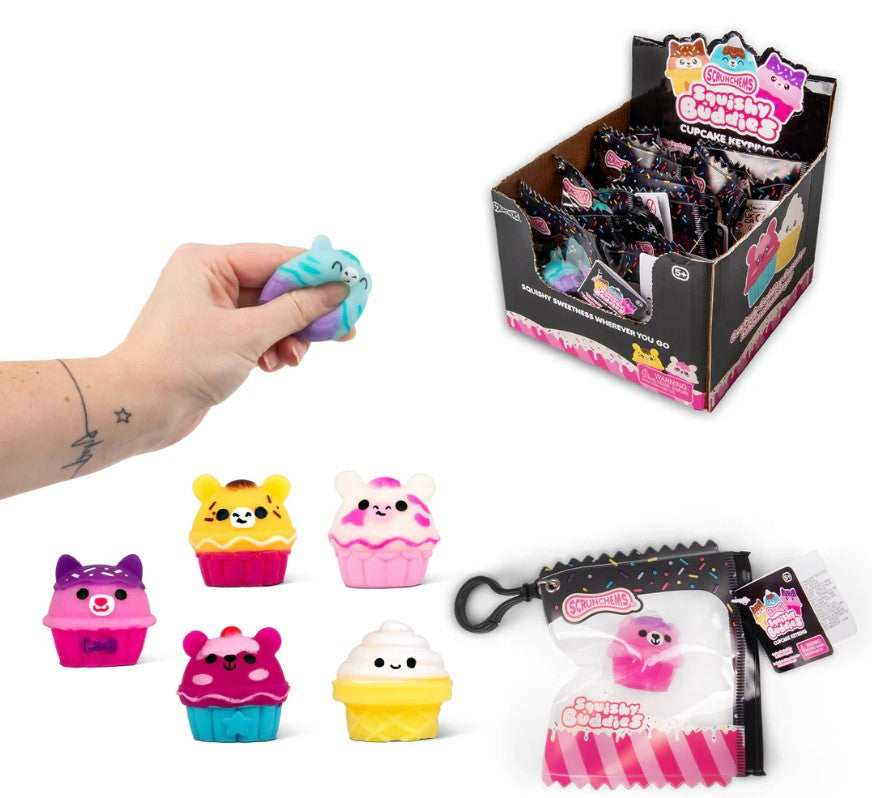 Scrunchems Squishy Buddies Cupcake Keyring