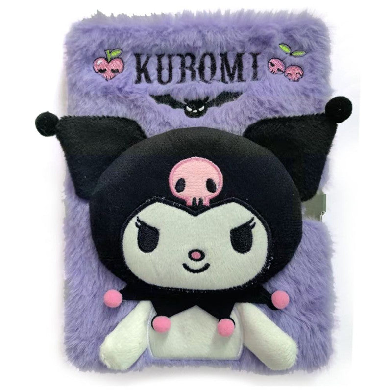 3D Plush A5 Diary with Lock Kuromi
