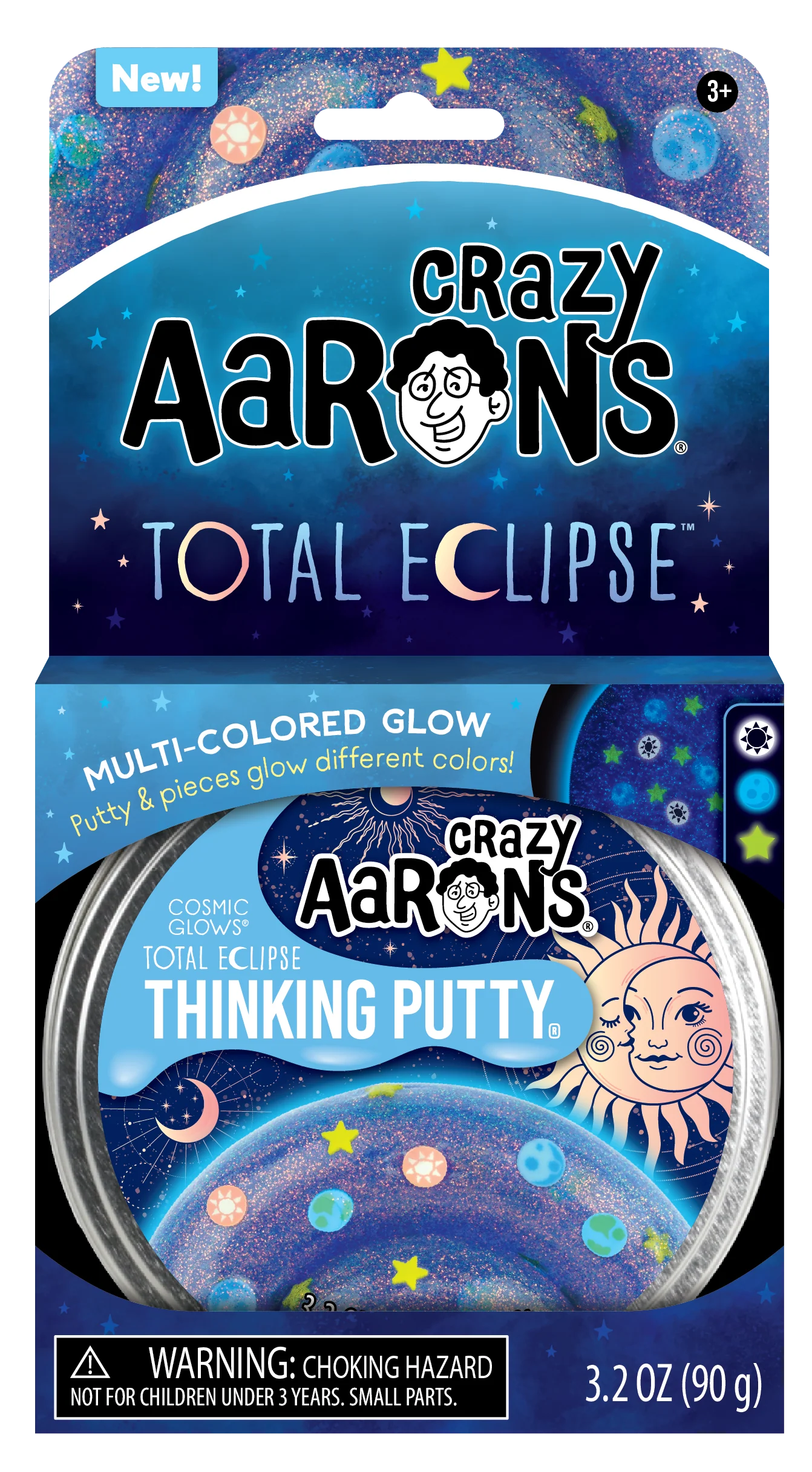 Crazy Aaron's Putty Thinking Putty Cosmic Glow Total Eclipse