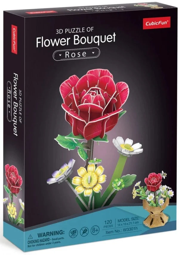 3D Puzzle Flower Bouquet - Rose