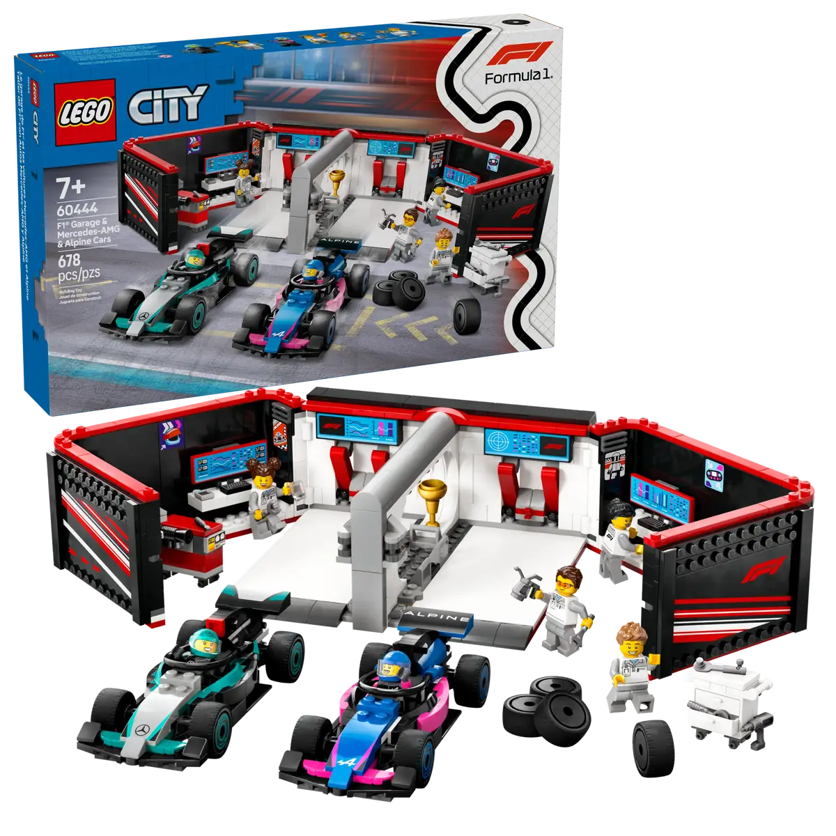 LEGO CITY - F1 Garage & Mercedes-AMG & Alpine Cars - 60444