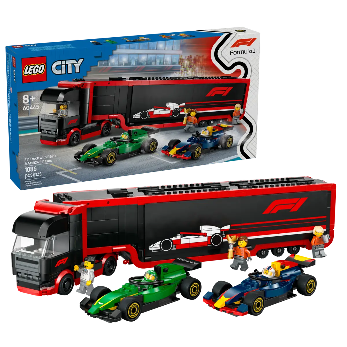 LEGO City - F1 Truck with RB20 & AMR24 F1 Cars - 60445