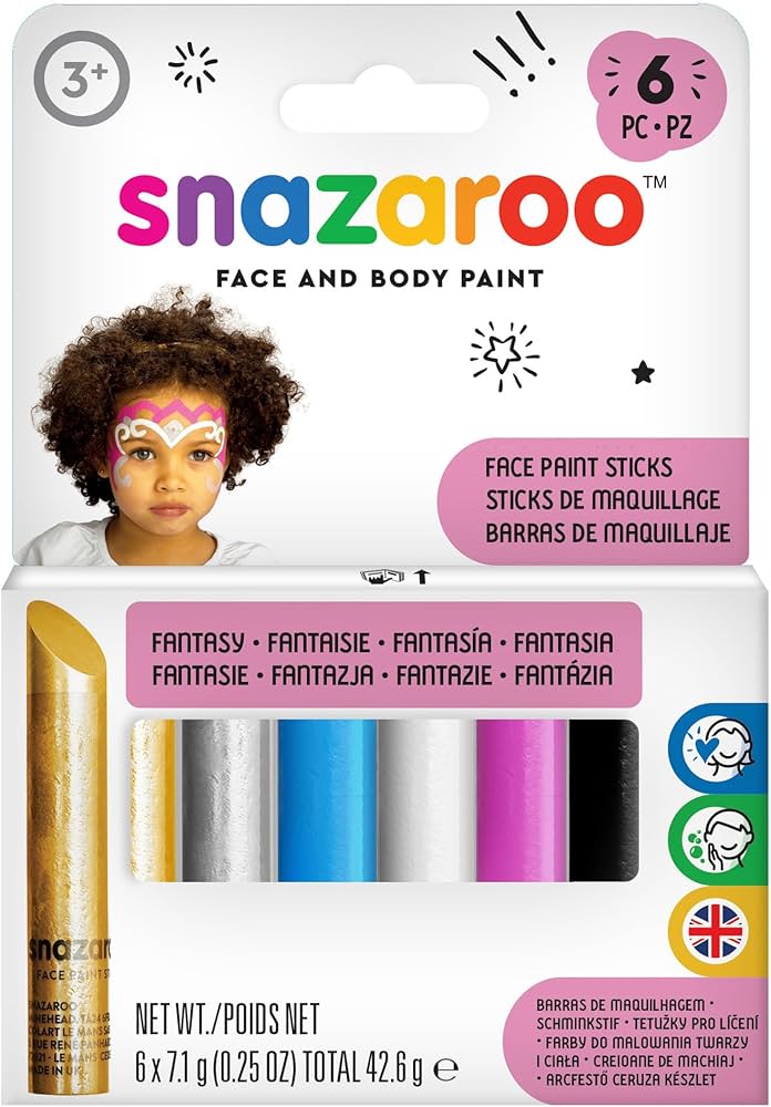 Snazaroo Fantasy Face Paint Sticks Pack of 6