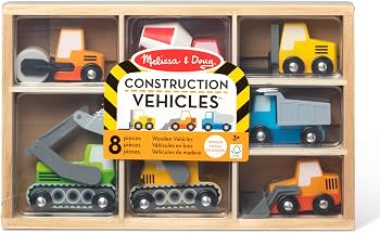 Melissa & Doug Wooden Construction Site Vehicles Set