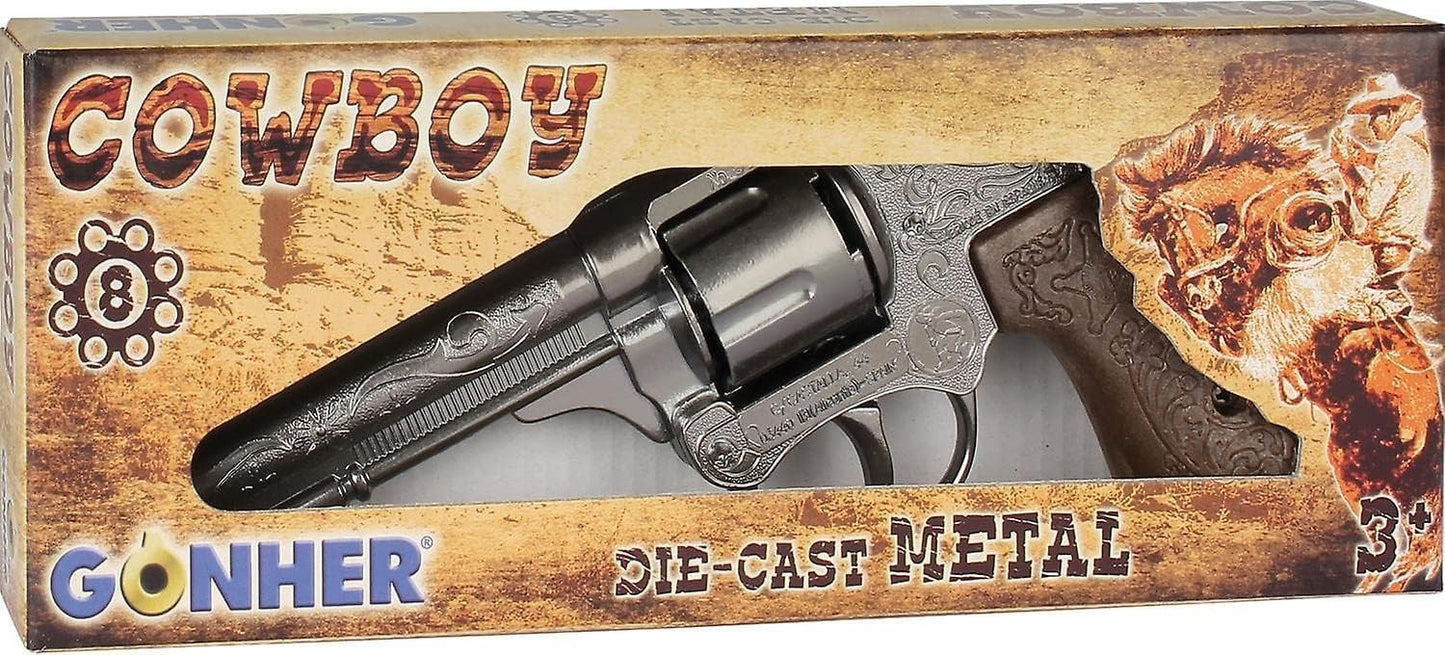 Die Cast Metal Cowboy Gun 8 Shot