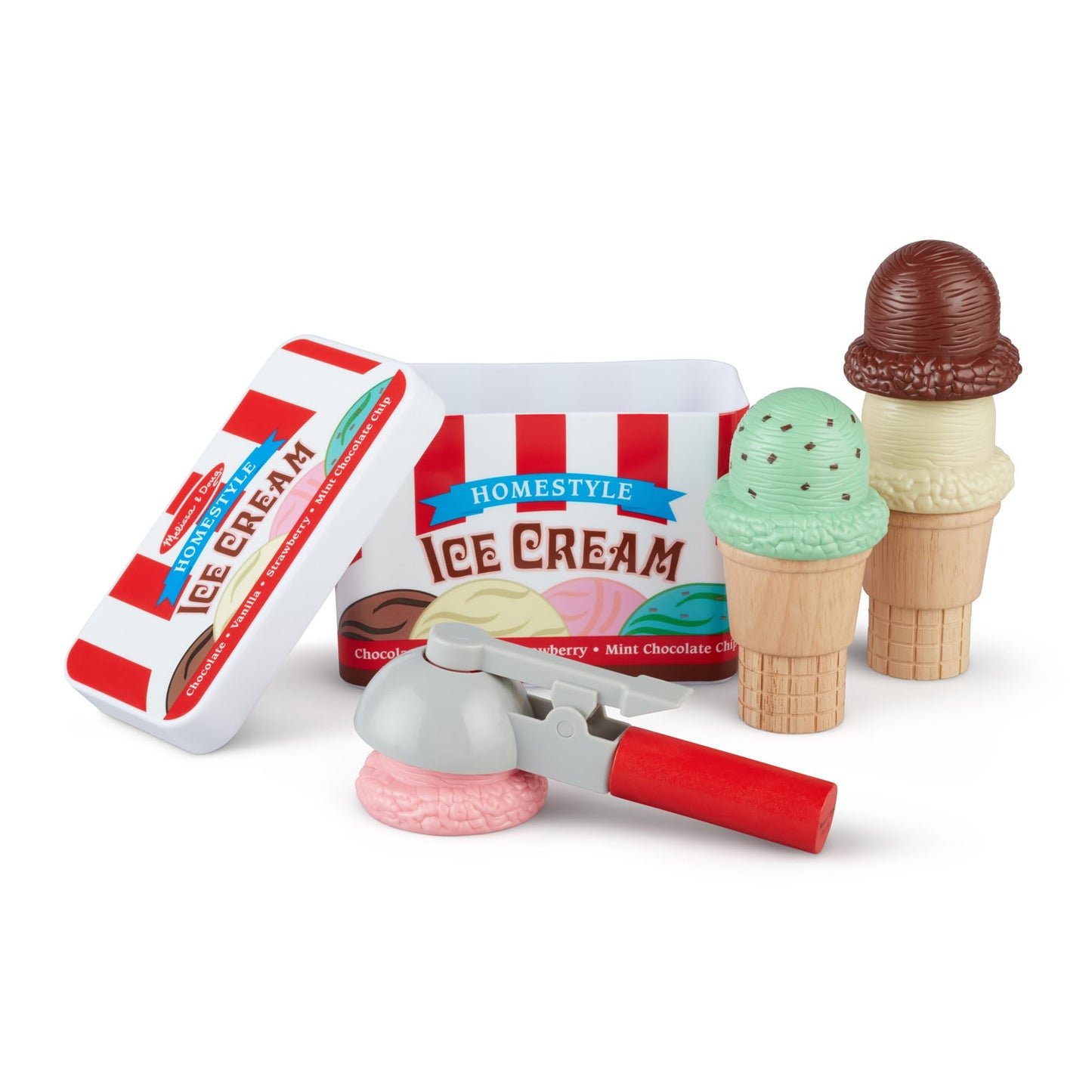 Melissa & Doug Wooden Scoop & Stack Ice Cream Cone Playset