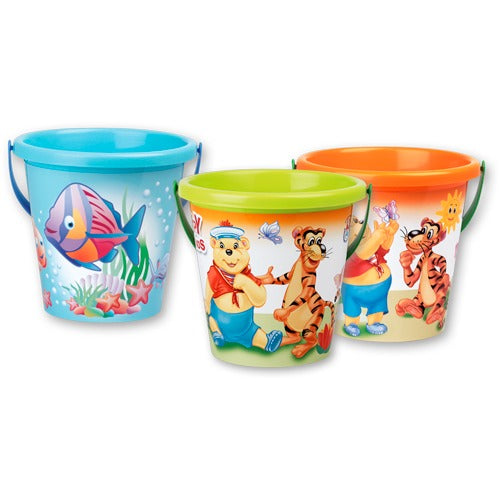 Printed Bucket 17cm 4 Assorted