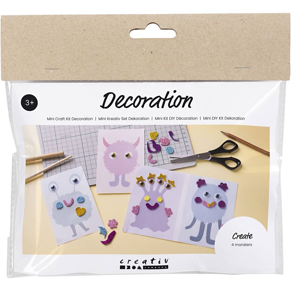 Mini Craft Kit Decoration Sparkly Monsters