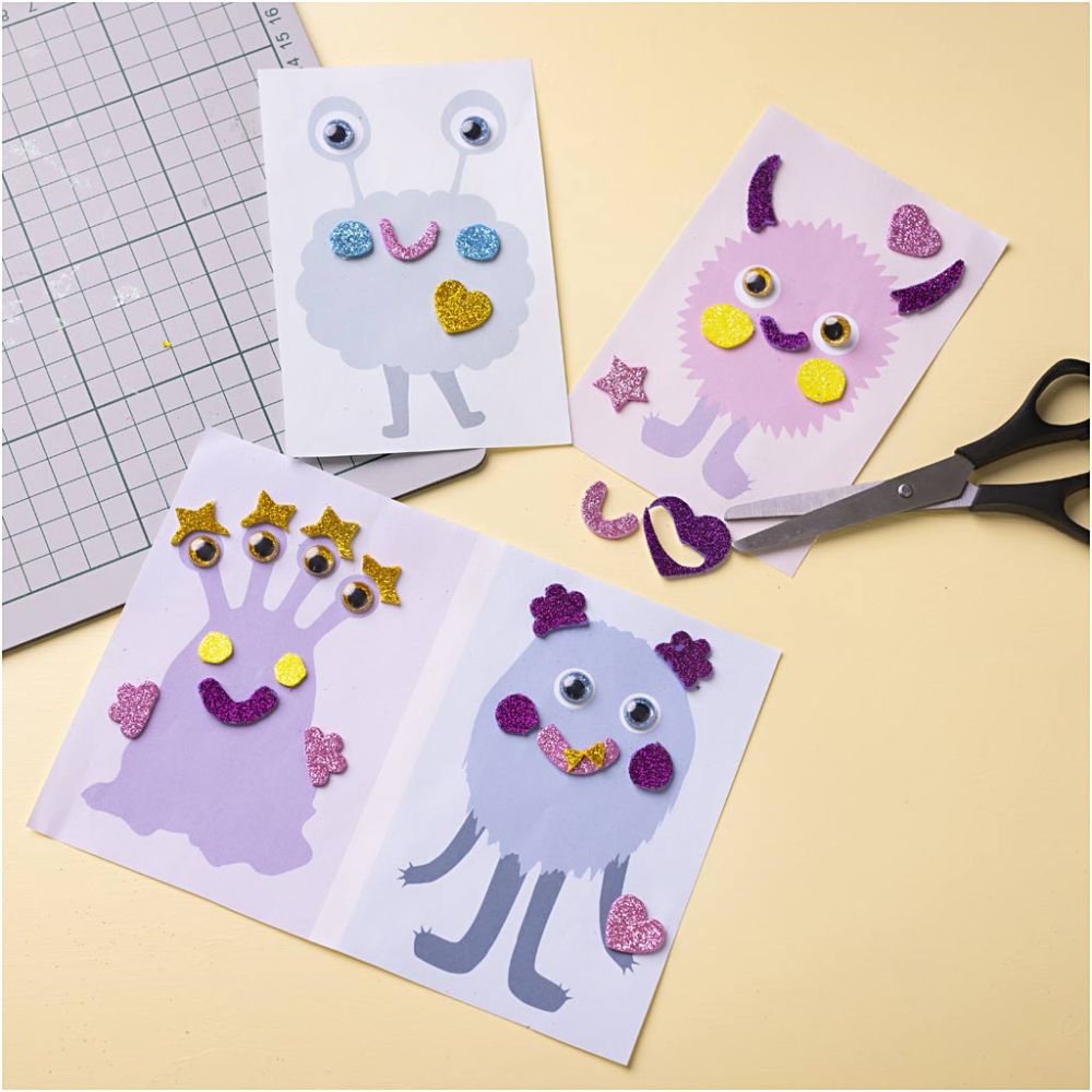 Mini Craft Kit Decoration Sparkly Monsters