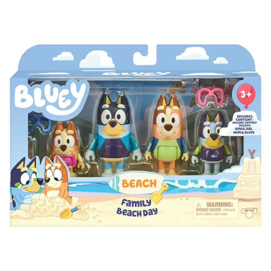 Bluey 4 Figure Pack Beach Theme (Season 3)