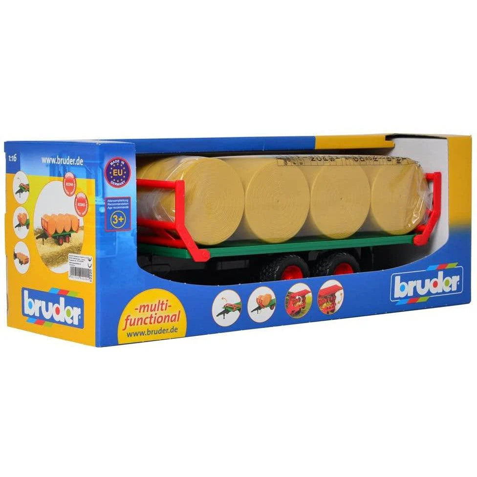 Bruder Bale Trailer with 8 Round Bales 2220 1:16 Scale