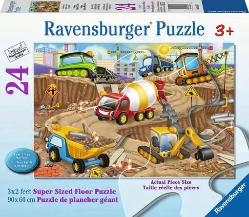Construction Site Super Sized Floor Puzzle 24pc Ravensburger Jigsaw 3x2ft