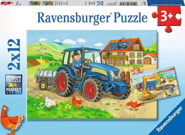 Hard at Work Farm 2x12pc Ravensburger Jigsaw Puzzle