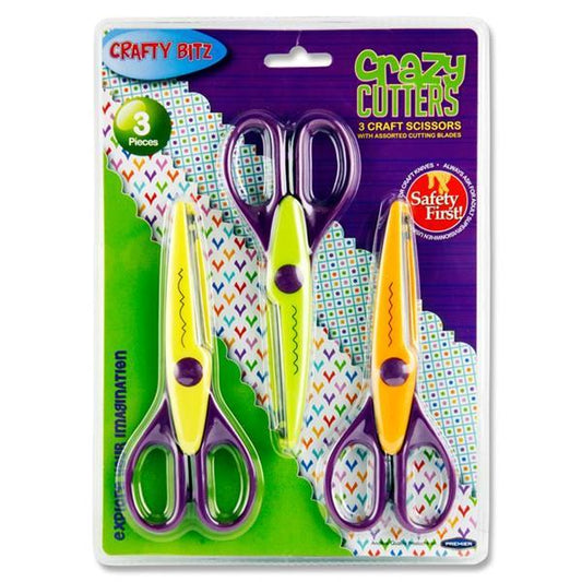 Crafty Bitz - Crazy Cutters Scissors - 3pc