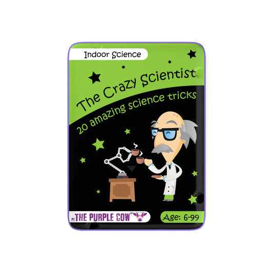 Purple Cow Crazy Scientist Indoor Science Activity Cards Tin