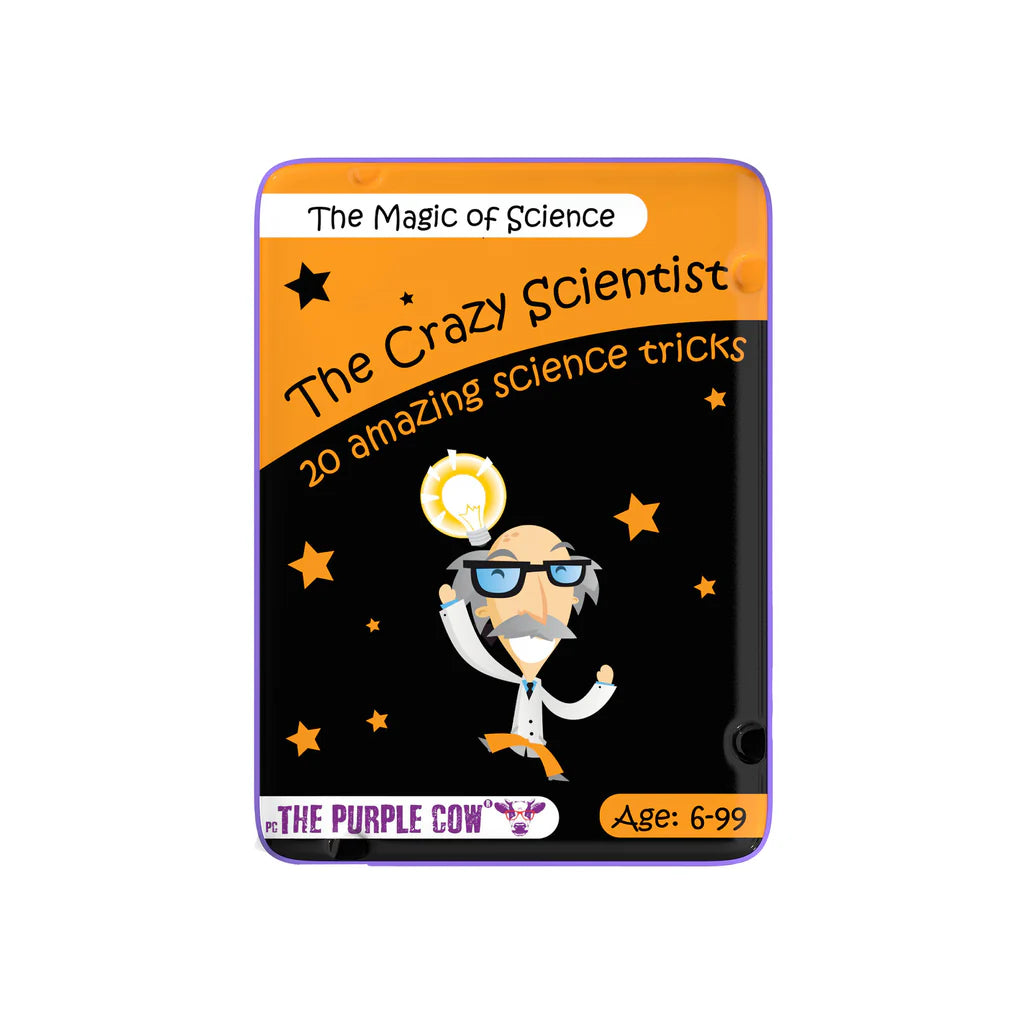 Purple Cow Crazy Scientist Magic of Science Activity Cards Tin